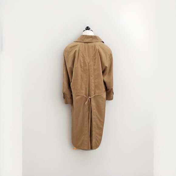 Laura Winston Vtg 1980s Brown Trench Coat Jacket, Size 12P, Preppy Classic Retro - Picture 2 of 4